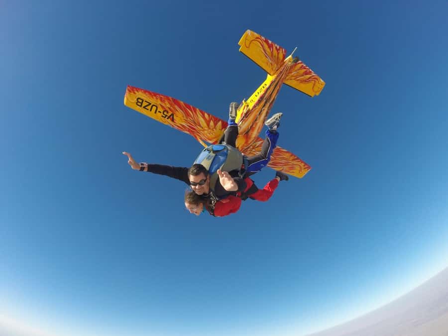 From Swakopmund: Tandem Sky Diving - The moment of freefall at 200 kilometers per hour