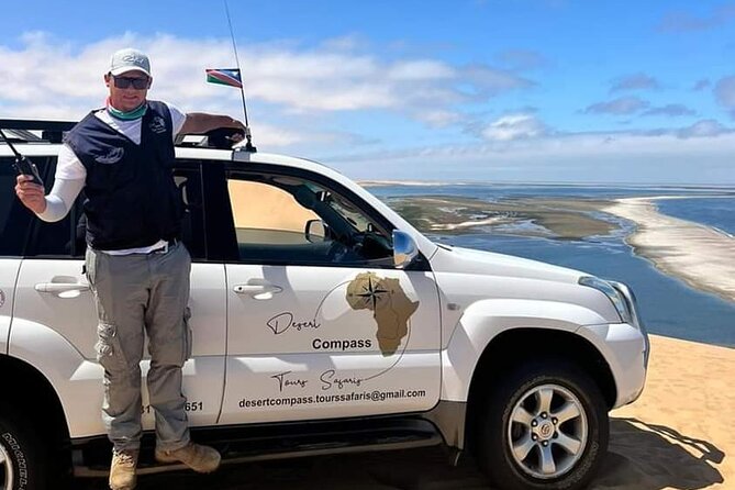 Sandwich Harbour 4x4 Tours at Walvisbay, Namibia - The pink waters of Walvis Bay Salt Works