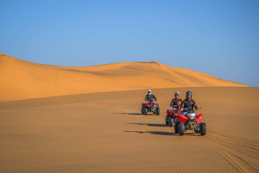 Swakopmund: Desert Dunes Quad Biking with Optional Sandboard - Devil’s Dip, berms, spirals, and slopes
