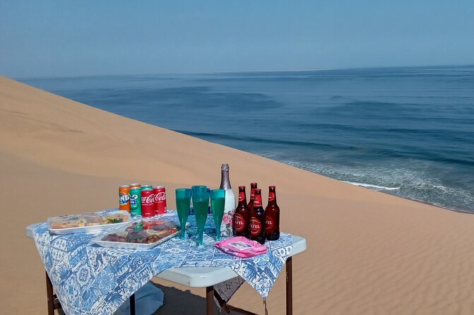 Unforgettable Half Day Adventure, Explore Sandwich Harbour - The dunes and Atlantic Ocean at Sandwich Harbour