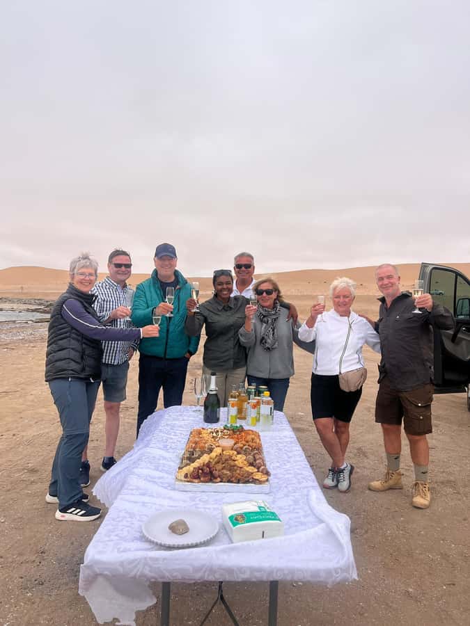 Walvis Bay: Half-Day Tour with Dune 7 and Pink Lake - The drive to Swakopmund and its historic jetty